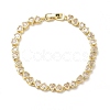 Heart Brass Micro Pave Clear Cubic Zirconia Link Chain Bracelets for Women BJEW-C156-07C-G-4