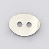 Tarnish Resistant Oval 2-Hole 201 Stainless Steel Buttons STAS-N048-01-1