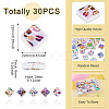 30Pcs Rainbow Iridescent Printed Opaque Acrylic Beads OACR-TA0001-73A-4