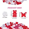 150 Pieces Random Rose Acrylic Beads Bear Pastel Spacer Beads Butterfly Loose Beads for Jewelry Keychain Phone Lanyard Making JX543H-3