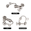 Brass Clip-on Earring Findingsfor non-pierced Ears X-EC143-NF-3