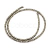 Rondelle Natural Pyrite Beads Strands G-I126-12-4x3mm-2