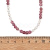Faceted Round Natural Tourmaline and Pearl Beaded Necklaces NJEW-JN06409-02-3
