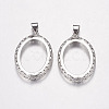 Brass Pendant Cabochon Open Back Settings X-KK-K196-18P-1