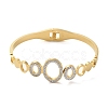 304 Stainless Steel Micro Pave Clear Cubic Zirconia Hollow Oval Hinged Bangles for Women LS-BJEW-E099-02G-2