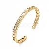 Cubic Zirconia Rectangle & Heart Wrap Open Cuff Bangle BJEW-E378-01G-3