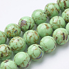 Assembled Synthetic Turquoise and Shell Beads Strands G-S212-10mm-07-1