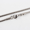 Tarnish Resistant 304 Stainless Steel Snake Chain Necklace Making STAS-P045-29P-1