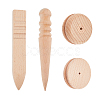 4Pcs 4 Styles Wood Leather Edge Burnisher Handworking AJEW-FH0005-30-1