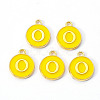 Golden Plated Alloy Enamel Charms ENAM-S118-09O-1