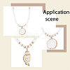 ANATTASOUL 2Pcs 2 Style Natural Shell Pendant Necklaces Set with Disc Beaded Chains for Women NJEW-AN0001-75-3