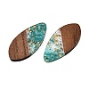 Transparent Resin and Walnut Wood Pendants RESI-T057-05I-3