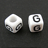 Letter Acrylic European Large Hole Beads X-OPDL-R050-10mm-G-1