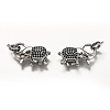 Brass Micro Pave Black Cubic Zirconia Lobster Claw Clasps ZIRC-I052-05P-2