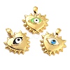 Golden Brass Enamel Pendants KK-P197-14G-1