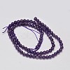 Round Grade A Natural Amethyst Bead Strands G-F289-19-4mm-2