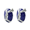 Oval Brass Stud Earrings EJEW-C072-02P-2