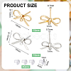 24Pcs 2 Colors Bowknot Brass Stud Earring Findings KK-BC0013-68-2