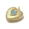 Brass Micro Pave Cubic Zirconia Pendants KK-C090-42G-06-2