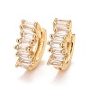 Cubic Zirconia Rectangle Hoop Earrings EJEW-A069-16G-B-1