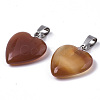 Heart Natural Carnelian Pendants G-Q438-17-3