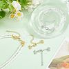4Pcs 2 Colors Brass Micro Pave Clear Cubic Zirconia Ends with Chains FIND-BBC0005-22B-4