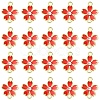 20Pcs Alloy Enamel 5-Petal Flower Connector Charms FIND-YW0009-33B-1