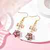 Glass Star Dangle Earrings EJEW-JE05548-01-2