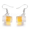 Resin Draft Beer Dangle Earring EJEW-N0030-01B-P-3