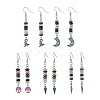 5 Pairs Glass Dangle Earrings EJEW-JE06644-2