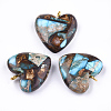 Assembled Bronzite and Imperial Jasper Pendants X-G-T111-04E-1