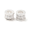 Rack Plating Brass Micro Pave Cubic Zirconia European Beads KK-F866-09S-2