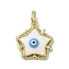 Evil Eye Enamel Shell Pendants KK-E092-26G-03-1