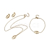Oval 304 Stainless Steel  Pendant Necklacrs & Stud Earring & Link Bracelet Sets SJEW-C009-01G-5
