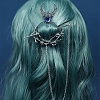 Gothic Witch Theme Branch Alloy Rhinestone Hair Cuff Pin PW-WG49D80-01-1