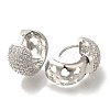 Rack Plating Brass Micro Pave Cubic Zirconia Hoop Earrings EJEW-H016-13P-04-2
