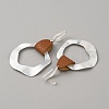Brass Geometry Dangle Hoop Earrings EJEW-WH0017-63C-2