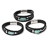 Natural Amazonite & Braided Microfiber Leather Multi-strand Bracelets for Women Men GG-CBAEA55-01A-4