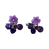 Flower Alloy Glass Stud Earrings FS-WG2DF47-01-1