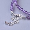 Natural Amethyst Beaded Necklaces NJEW-K114-A-A21-3