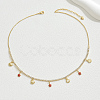 Elegant Ocean Style Brass Clear Cubic Zirconia Turtle Shell Pendant Bib Necklaces for Women Beach Wear RD4972-3