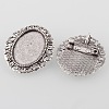 Vintage Alloy Brooch Cabochon Bezel Settings PALLOY-O038-30AS-1