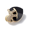 Real 18K Gold Plated Rack Plating Brass Micro Pave Clear Cubic Zirconia Pendants KK-C015-09G-17-2