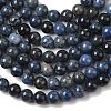 Natural Grade AA Dumortierite Quartz Round Bead Strands G-P075-43-8mm-2