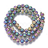 Electroplated Natural Lava Rock Beads Strands G-S352-30B-02-2