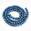 Synthetic Gold Line Turquoise Beads Strands G-A255-A03-04A-2