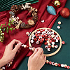 100Pcs 5 Style Christmas Themed Dyed Natural Wooden Beads WOOD-BT0001-07-6