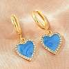 Brass Micro Pave Cubic Zirconia Hoop Dangle Earrings KK-CBA8324-16G-06-3