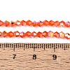 AB Color Plated Transparent Glass Beads Strands GLAA-G127-01K-2
