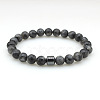 Natural Labradorite Round Beaded Stretch Bracelets for Men Women FS-WG77712-05-1